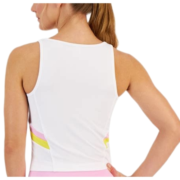 ldeology Women Colorblocked Fitted Tank Top White Size X-Small - Picture 3 of 4